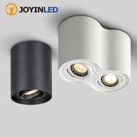 ไฟส่องเฉพาะจุด5W 10W โคมไฟเพดานทรงกลมไฟดาวน์ไลท์ Led GU10แบบหัวเดียว/คู่สำหรับตกแต่งบ้าน