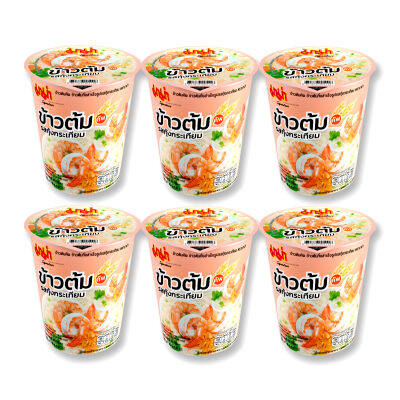 สินค้ามาใหม่! มาม่าคัพ ข้าวต้ม รสกุ้งกระเทียม 40 กรัม x 6 ถ้วย Mama Rice Soup Shrimp Garlic 40 g x 6 cup ล็อตใหม่มาล่าสุด สินค้าสด มีเก็บเงินปลายทาง