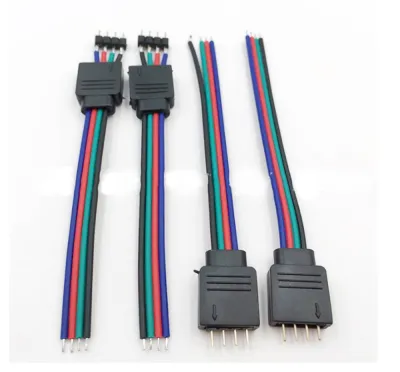 5pcs 4pin 5Pin Male Female LED Cable Connector Adapter Wire RGB RGBW led strip light RGB RGBW LED Controller Connection