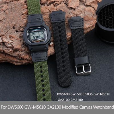 ✖ สายนาฬิกาผ้าใบไนลอนดัดแปลงสำหรับ Casio DW5600 GW-5000 5035 GW-M5610 GA2100 GA2110 GM2100 สายนาฬิกา 16 มม. ผู้ชายผู้หญิง