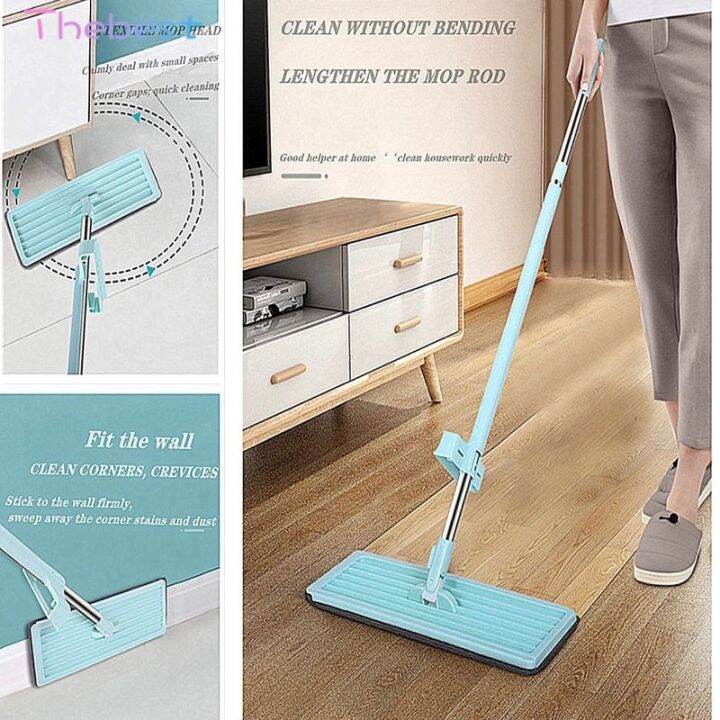 360 Rotation Flat Mop Floor Cleaning Microfiber Squeeze Mop Floor Clean ...