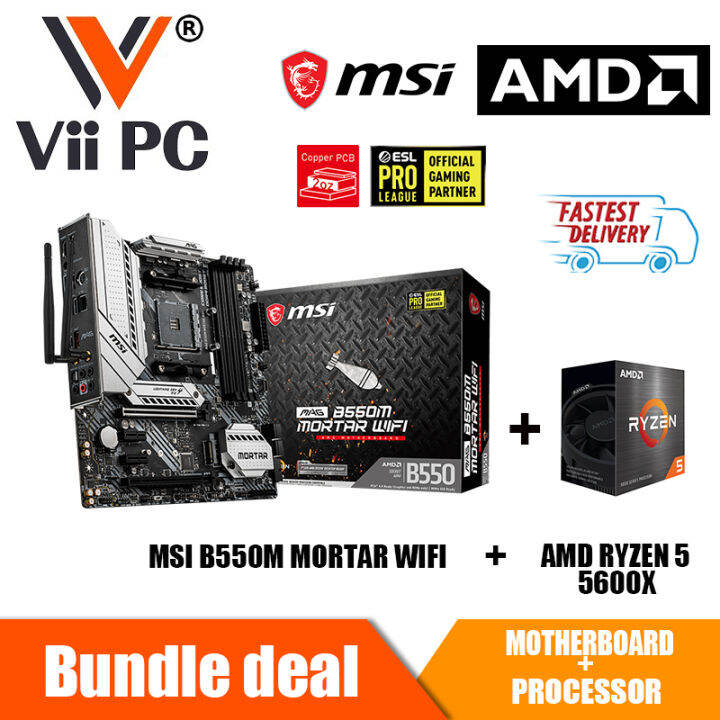 Vii PC Bundle Promo AMD Ryzen 5 5600X zen 3 + MSI MAG B550M MORTAR