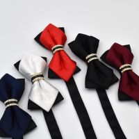 Handmade Luxury Man Bowties Fashion Rhinestone Black Butterfly Cravat Male Formal Suit Accessori Groom Wedding Party Men Bow Tie