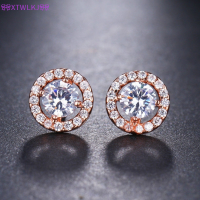 ?XTWLKJ? แฟชั่นผู้หญิงคริสตัลกลม studs zircon ต่างหูหินวินเทจเครื่องประดับงานแต่งงาน