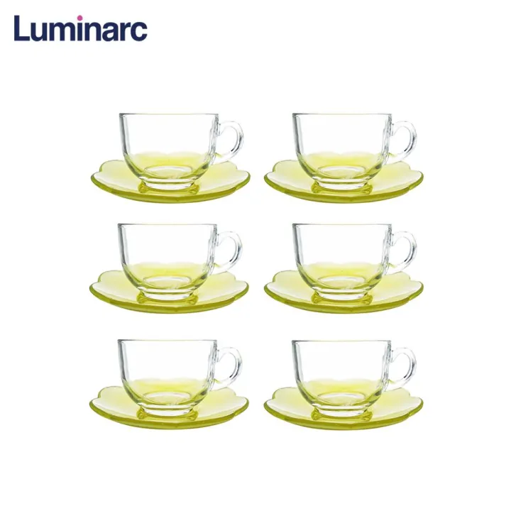 Luminarc Flore Yellow Microwaveable and Dishwasher Safe Tempered Glass