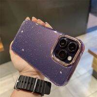 Glitter Transparent plating lens Case Iphone 15 14 13 12 11Pro Max casing for iphone 15 case PC Hard Soft edge Shell Anti fall Shockproof