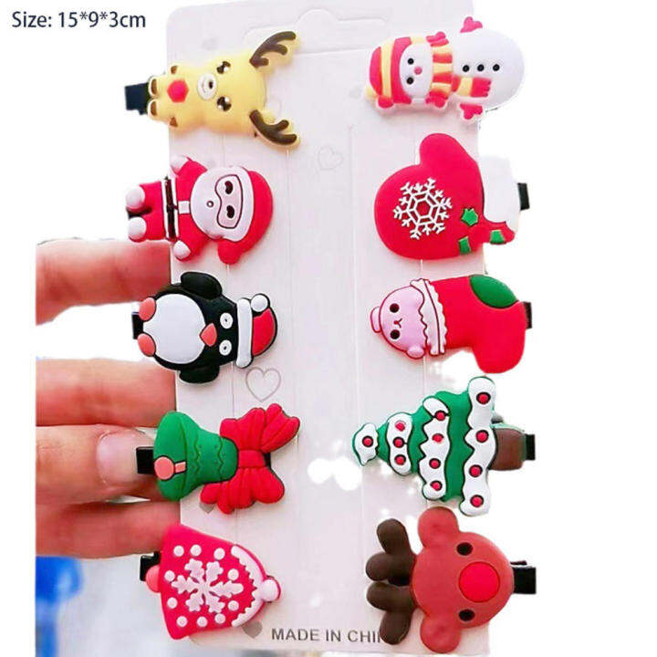 ins-hairpin-soft-rubber-hair-clip-cartoon-hairpin-snowman-hair-accessories-christmas-hairpin-broken-bangs-hairpin