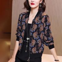 Women Baseball Coat 2021 Spring Summer Chiffon Sun Protection Print Long Sleeve Jacket Lady Thin Zipper Tops Overcoat Plus Size