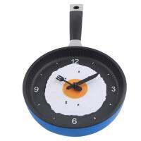 ▤◘ Frying Pan with Fried Eggs Design Wall Clock 9x8inch for KitchenLiving RoomBedroom Decor