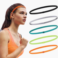 1pcs Womens Sweatband Football Yoga Pure Hairband Anti-Slip Elastic Rubber Thin Sports Headband Bandana