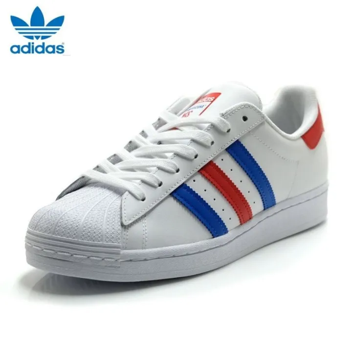 Necesito diversión recluta Special SALE~] Adidas Originals SuperStar FV2806 White / Blue / Red Shoes  (Size-mm) | Lazada Singapore
