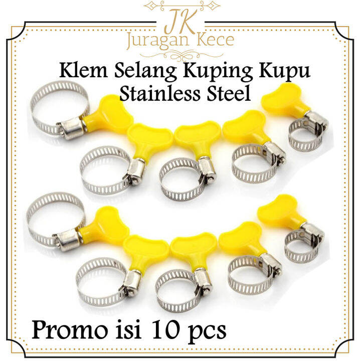 Juke Promo Isi 10 Pcs Klem Selang Kupu Klem Kuping Hose Clamp Winn