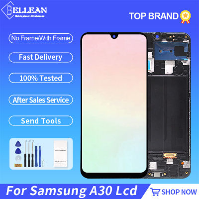 ทดสอบการทำงาน OLED 6.4นิ้วสำหรับ Samsung Galaxy A30 LCD A305จอแสดงผล Touch Screen Digitizer A305F ประกอบกับกรอบ