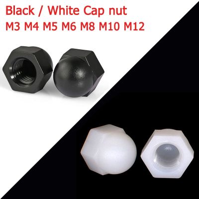 Black White Dome Protection Cap Covers Exposed Hexagon Plastic PE Nut Bolt M3 M4 M5 M6 M8 M10 M12