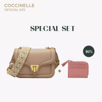 [SET]  COCCINELLE Crossbody bag MARVIN TWIST SPECIAL EDITION 150401 POWDER PINK กระเป๋าสะพายผู้หญิง + COCCINELLE TASSEL Document Holder 128901 กระเป๋าใส่การ์ด