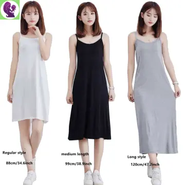 Modal Sling Vest Skirt Women Summer Thin Inner wear Sleeveless Dress Plus  size Casual Solid Base Long dress - AliExpress