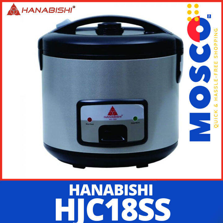 Hanabishi HJC18SS l 1.8 Liters, 10 Cups, Rice Cooker with Steamer