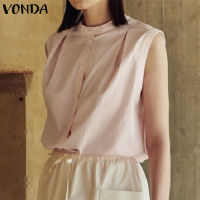 (จัดส่งฟรี)Fancystyle VONDA เสื้อพลีทผู้หญิง,เสื้อแขนกุดเอชคอตั้งแบบดูสง่า