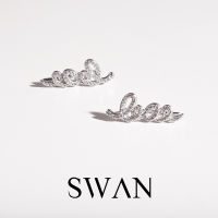 SWAN - Bae Earring ต่างหูเงินแท้ ฝังเพชรคิวบิกเซอร์โคเนีย cubic zirconia