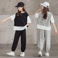 Teenage Summer Girls Clothes Sets Casual Style Kids Short Sleeve T-shirt + Pants 2PCS Tracksuits For Children 5 6 7 8 9 10 11 12 13 14 Years