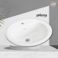 Prema อ่างล้างหน้า ชนิดฝังบนเคาน์เตอร์ รุ่น P51000 ผลิตจากเซรามิคคุณภาพดี พร้อมรับประกันฟรี 1 ปี (ไม่รวมก๊อกน้ำ)