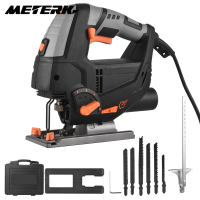 Meterk 800วัตต์6.7A จิ๊กซอว์ไฟฟ้า3000SPM ความเร็วตัวแปรจิ๊กเลื่อยกับ6ใบมีดสำหรับไม้พลาสติกโลหะตัด,45องศาเอียงตัด,4วงโคจรชุด,คู่มือเลเซอร์ไฟ LED,ไม้บรรทัดขนาด,พอร์ตดูดฝุ่น