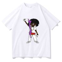 เสื้อยืดลําลอง ผ้าฝ้าย แบบนิ่ม พิมพ์ลายการ์ตูน Chief Keef สไตล์ฮิปฮอป แฟชั่นฤดูร้อน สําหรับผู้ชาย  W3U4