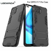 LEEWINDA เคสโทรศัพท์สำหรับ OPPO F17 Pro,สำหรับ OPPO F17เคสหรูหรา Lron ขาตั้งเกราะแข็งและกรอบซิลิโคน TPU อ่อนปลอกยึดที่มองไม่เห็น