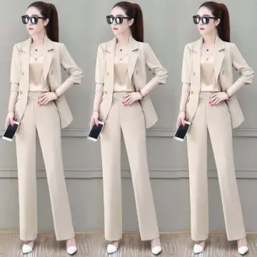 Women's Trouser Suit, Elegant Business Suit Set, Lapels, Office Blazer,  Two-Piece Outfit, Modern Festive Suit, Slimfit, Streetwear (Multicolor 