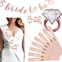 Bride To Be Veil แถบคาดศีรษะบอลลูนแบนเนอร์อาบน้ำเพื่อนเจ้าสาวทีมเจ้าสาวซาติน Sash ตกแต่งงานแต่งงาน Bachelorette Party Supplies-Lusier