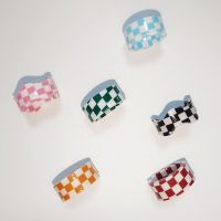 New Arrival Sweet Candy Color Plaid Rings for Women Girls Trend 2023 Jewelry Gifts Resin Geometric Ring Female Party Night Club Storage Boxes