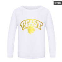 Mr Beast Lightning Cat ชายหญิงเสื้อแขนยาวรอบคอทองพิมพ์เสื้อกันหนาวเด็ก Casual Top1333ฤดูใบไม้ผลิ Autumn