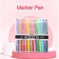 10pcs/lot Double Tip Permanent Marker Pen Set Fine Point Waterproof Ink Thin Nib Crude Nib Black Ink 0.5mm-2mm Fine ColorHighlighters  Markers