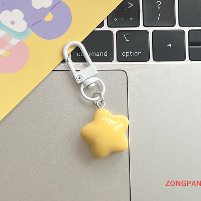พวงกุญแจจี้รูปดาว ZONGPAN Kawaii สีลูกอมน่ารักที่ใส่กุญแจห้าแฉกสำหรับจี้ตกแต่งกระเป๋าเด็กผู้หญิง