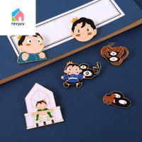 Trejuv เข็มกลัดเคลือบรูปการ์ตูนกองทหารหน่วยสอดแนม Lencana Pin ปกเสื้อแจ็คเก็ตอุปกรณ์เสริมของ TRYJUV เข็มกลัดโลหะเข็มกลัดเคลือบของพระมหากษัตริย์