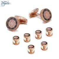 【Fashion house]VAGULA Cufflink Stud In 8Pcs Set Hot Sale Tuxedo Collar Stud Set Button Gemelos S19