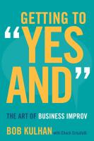 หนังสืออังกฤษใหม่ Getting to Yes And : The Art of Business Improv [Hardcover]