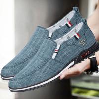 Canvas Shoes Men Breathable Light Slip On Flat Summer Classic Loafers Casual Shoes Breathable Walking Footwear Men Sneakers