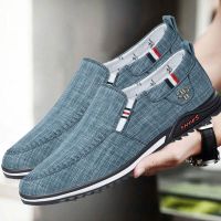 Canvas Shoes Men Breathable Light Slip On Flat Summer Classic Loafers Casual Shoes Breathable Walking Footwear Men Sneakers