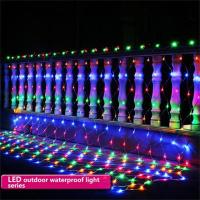 ไฟ Led 96สาย Led ยาว1.5*1.5ม.,โคมสายไฟประดับงานแต่งงานตกข่ายสำหรับตกปลาไฟกลางแจ้งกันน้ำปลั๊ก Eu 220V