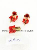 Clearance Sales 10PCS RCA socket Cinch seat audio signal Block AV stereo jack plug red gilt RCA210