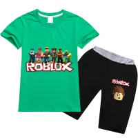 Ro Bloxss เสื้อผ้าท่อนล่างสำหรับทุกเพศเสื้อยืดสำหรับเด็กผู้ชายชุดกางเกงขาสั้นผ้าฝ้ายแขนสั้น0000ลายการ์ตูนฤดูร้อนฤดูใบไม้ร่วง