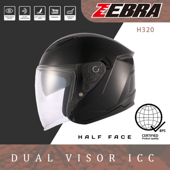 （FERR silver visor）ZEBRA helmet half face helmet The ICC certification