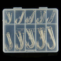 50pcs Silver Fish Hooks Set Barbed Shank Beak Bait Hook for Hooking Trout Bass Catfish