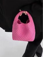 2023 Trend Hand Woven Small Tote Harajuku Handbag Y2K Vegetable Basket Bag Pink Cute Purse Designer Bags Women Handbags Luxury