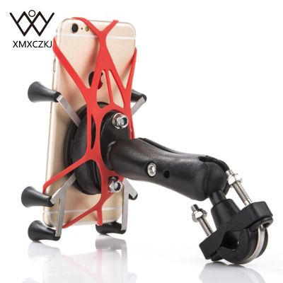 XMXCZKJ Motorcycle Handlebar Phone Mount Holder Bike Mobile Cell Phone Holder Smartphone Support for Iphone 11 Xiaomi Huawei