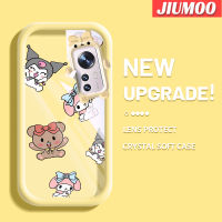 เคส JIUMOO สำหรับ Xiaomi 12 Xiaomi 12 Pro,เคสกันกระแทกกล้องกรอบเคสใส่ Tpu น่ารักหมีน้อยน่ารักและกระต่ายน้อย