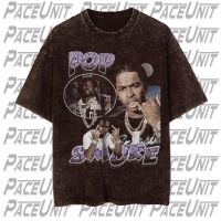 เสื้อยืดผ้าฝ้ายพรีเมี่ยม เสื้อยืด พิมพ์ลาย POP SMOKE Rapper สไตล์วินเทจ พรีเมี่ยม สําหรับผู้ชาย และผู้หญิงS-5XL