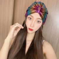 2022 Fashion Summer New Pool Swimming Hat for Women Multicolor Turban Long Hair Protector Large Pleated Bathing Cap Beach Shower Swim CapsTH