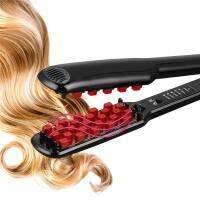 2 In 1 Fluffy Hair Straightener And Hair Volumizing Iron Hot Comb Ceramic Crimper Hair Shiny Silky Waves แปรงข้าวโพดเตารีดแบน